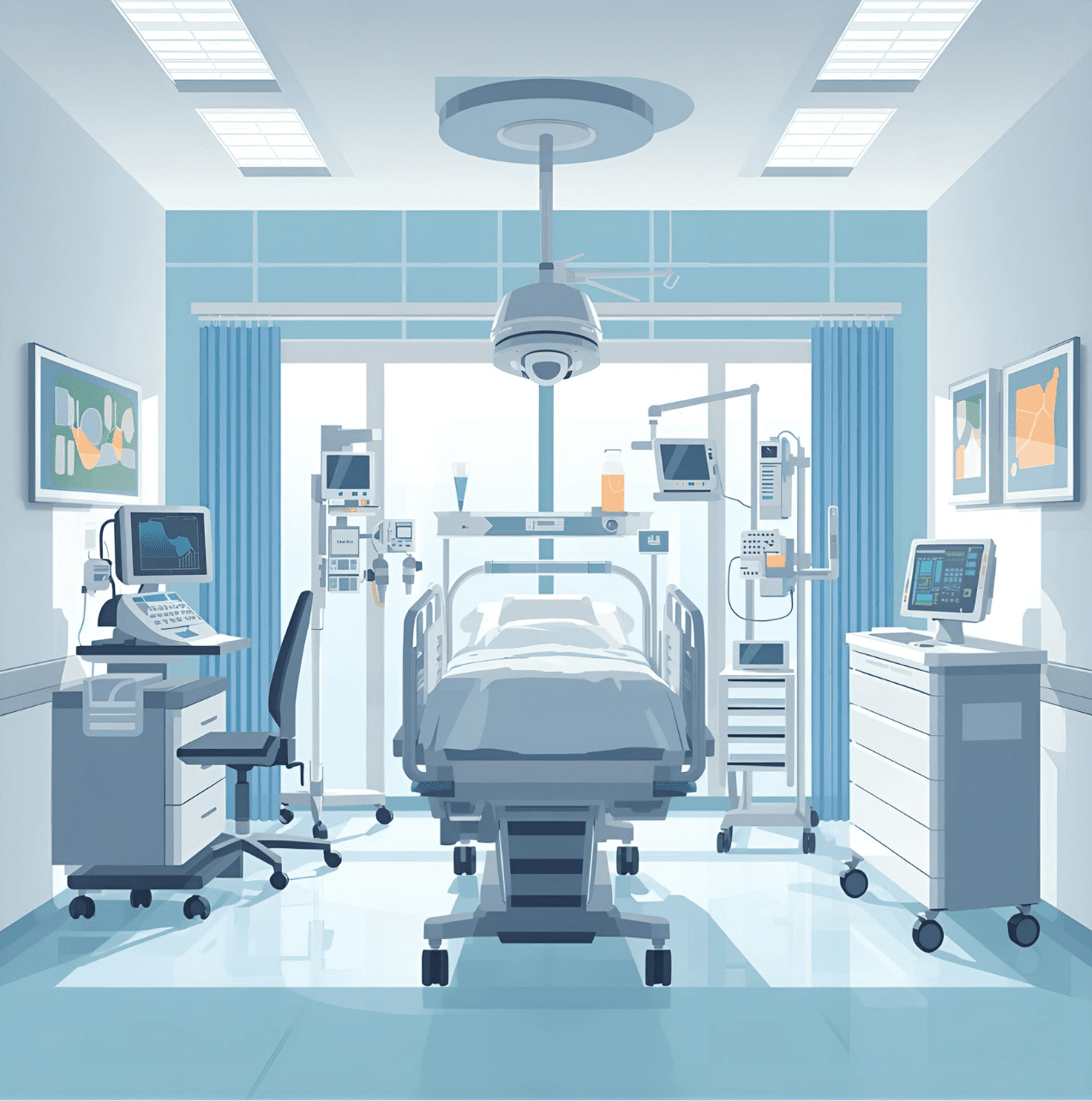 Medical equipment ready for a home care setup