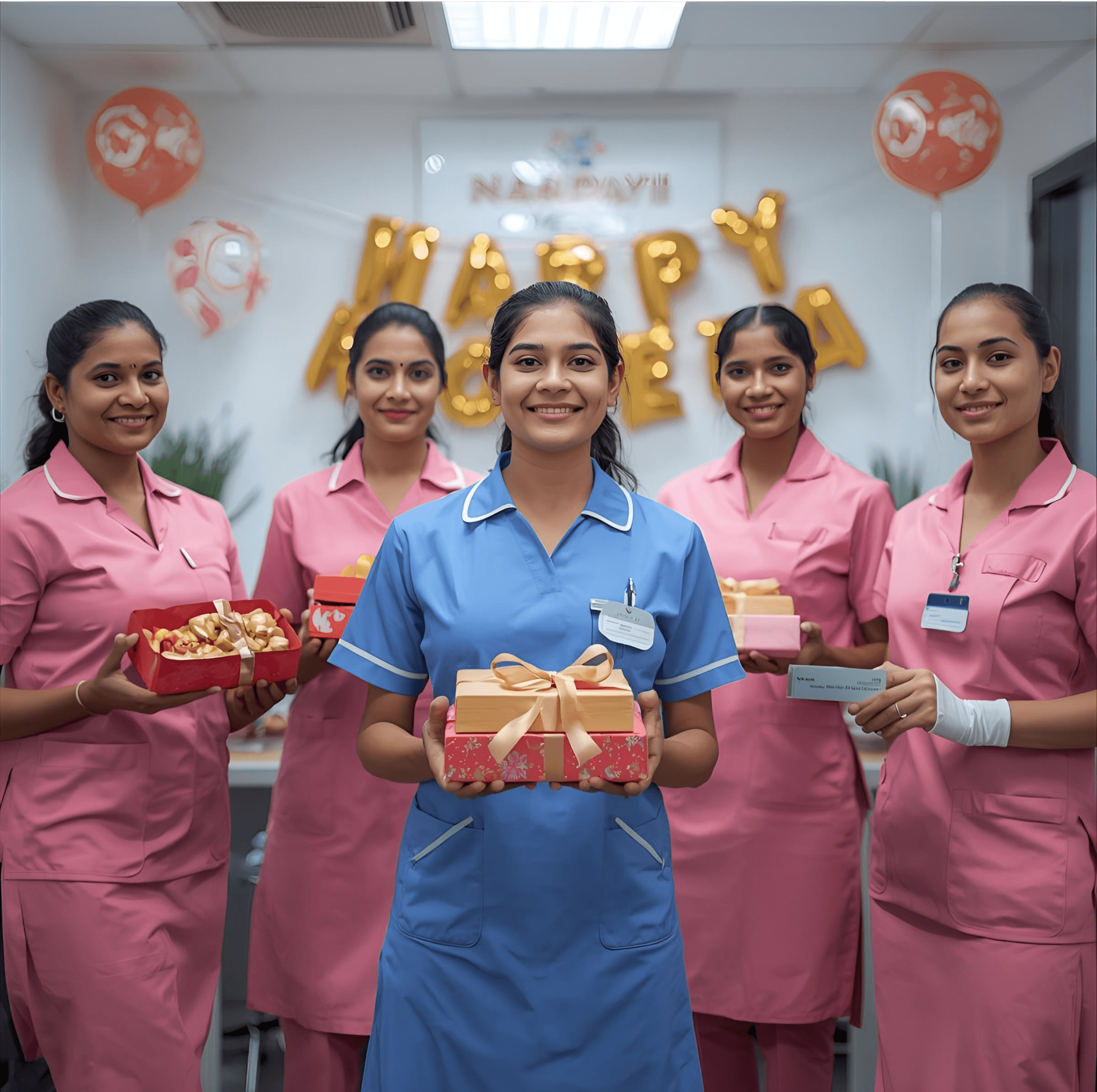 Narpavi Homecare nurses celebrating together
